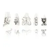 Venta Caliente Transfronteriza Baiyun Mariposa Plateada Cadena de Perlas para Uñas Parche para Uñas Moda de Lujo Ligero Estilo Elegante Uñas Portátiles
