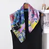 Pañuelo Cuadrado de Algodón Estilo Pintura al Óleo con Estampado de Arte Vintage, Pañuelo de Seda Decorativo Suave y Versátil, Nuevo Pañuelo de Cuello de Moda para Mujer