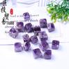 Combinação de Enfeites Quadrados de Ametista Fantasia a Granel Amethysto Grão Branco Açucarado Grãos Quadrados de Cascalho de Ametista Pedra Quadrada Nua Pedra Natural