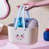 Canasta de Baño Portátil Cesta de Baño de Dibujos Animados Cesta de Baño de Plástico para el Hogar Cesta de Almacenamiento Multifuncional para Niños