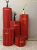 Casamento Vermelho Festivo Dobradura de Papel Cilíndrica Coluna Romana Balde de Bênção Coluna Janela de Shopping Proposta de Aniversário Decoração de Noivado