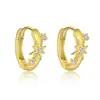 Pendientes Yuanfan de Plata de Ley S925 con Diseño de Ráfaga de Estrellas Microincrustados, Pendientes de Diseño Personalizado Simples y Exquisitos Europeos y Americanos para Mujer, En Stock Transfronterizo