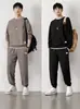 Waffkle terno Outono dos homens Novos Esportes Casuais Calças de manga comprida Duas peças Moda Marca Bonito terno Roupas