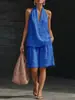 2026 Website Independente de Roupas Femininas Amazon Aliexpress Gola Halter Decote V Sem Mangas Conjunto Casual de Shorts Verão Roupa Feminina
