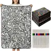 Manta DIY para Colorear Personalizada Transfronteriza Dibujo a Líneas Blanco y Negro Manta de Graffiti Manta de Pintura Interactiva Padre-Hijo para Niños Amazon