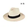 Novo Chapéu de Palha com Proteção Solar de Verão Guarda-Sol de Palha com Aba Larga para Praia Chapéu de Sol de Viagem Chapéu Panamá