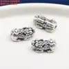 Accesorios de Plata de Ley 99% Plata Pura Pixiu Cuentas Espaciadoras de Piedra Irregular Accesorios Retro Cepillado Plata Dura 3D Material DIY