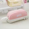 Nuevo estuche de lápices de doble capa de gran capacidad, caja de papelería de alto valor estilo japonés, portátil y conveniente para estudiantes de primaria y secundaria