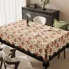 Mantel floral retro americano, impermeable, a prueba de aceite, resistente al calor, lavable, estilo pastoral, uso doméstico, resistente a la suciedad, mantel rectangular para comedor
