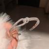 Pulsera Geométrica Abierta Incrustada con Diamantes, Lujo Ligero, Gama Alta, Pulsera de Moda Personalizada, Elegante, Simple y Versátil para Mujer