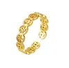 Anillo de Cobre Vintage Marea Nacional Ping An Feliz s925 Plata de Ley Chapado en Oro Tecnología Moneda de la Suerte Anillo Personalizado para Hombres y Mujeres