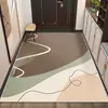 Alfombra de Entrada Transfronteriza Estilo Moderno Sencillo Felpudo Doméstico Resistente a la Suciedad Antideslizante Absorbente de Agua Vestíbulo Alfombra de Piso de Terciopelo de Cristal Dropshipping