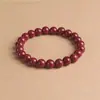 Pulsera de Cinabrio Rojo, Arena Imperial, Estilo Unisex, Mineral Crudo de Xiangxi, Contenido Estándar, Arena Oro Púrpura, Pulsera Regalo de Año de Nacimiento