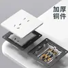 Tep Enchufe de Interruptor Blanco Eléctrico Internacional Tipo 86 Empotrado Panel de un Solo Interruptor de Cinco Agujeros 16A Aire Acondicionado USB Montado en Pared