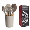 Espátula de Silicona Cucharón para Sopa Juego de 12 Piezas Espátula de Silicona con Puntos Blancos Antiadherente Resistente a Altas Temperaturas Juego de Utensilios de Cocina de Silicona Venta al por Mayor