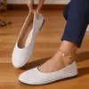 Estilo Novo Primavera 2026 Sapatos Casuais Planos Slip-On de Bico Redondo, Boca Rasa, Tamanho Grande Sapatos Planos Retrô para Mulheres