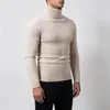Comércio Exterior Outono/Inverno 2026 Suéter Masculino de Tricô Trançado Estilo Coreano Slim Gola Alta Camada Base Malha Roupa Íntima