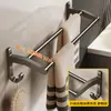 Estante para Toallas Ermo sin Taladro Gancho para Toallas de Baño Barra para Toallas de Baño y WC Barra Doble para Colgar Estante de Almacenamiento Montado en la Pared