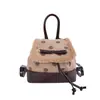 Mochila de Pelúcia Nova Retro Outono/Inverno 2026, Mochila para o Dia a Dia de Estudantes Universitários, Mochila Pequena de Bolinhas, Bolsa Feminina de Lã de Cordeiro