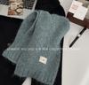 Cachecol de tricô com mistura de lã estilo doce para mulheres inverno estilo coreano ins novo cor sólida versátil cachecol estilo coreano