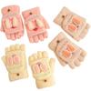 Guantes para niños, invierno, conejito, medio dedo, niña, bebé, cinco dedos, dedos volteados, cálidos, medio paquete, escuela primaria, estudiante, escritura