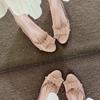 Sandalias Nude para Mujer 2025 Nuevo Verano Calzado Exterior Zapatos Planos con Tacón Bajo, Hermosos, Modernos y de Alta Gama