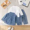 Conjunto de Otoño para Niños 2026 Nueva Moda Ropa de Otoño Infantil Estilo Coreano Bebé Chaqueta de Mezclilla Manga Larga Conjunto de Tres Piezas Moderno