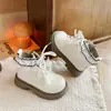 Botas estilo Martin para meninas 2026 novo estilo com acabamento em renda, laço, sola grossa e macia, zíper lateral, antiderrapante, versátil para primavera e outono