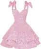 Vestido Mini Sexy Sem Alças de Lantejoulas 2026 Verão Novo Transfronteiriço Aliexpress Curto com Alça Fina Vestido de Festa de Formatura Cocktail