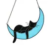 Amazon transfronterizo adorno de ventana de gato durmiendo luna nueva color acrílico creativo adornos de regalo ventas directas de fábrica