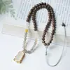 Nuevo Estilo Chino Estilo Chino Madera de Chisinac Multi-Círculo Collar Pulsera para Hombres y Mujeres Combinación Perfecta Cadena Larga de Lana Accesorios Antiguos