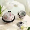 Firestone Rojo Caramelo Ocho Caballos Viaje Juego de Té Cerámica Hogar Portátil Viaje Kung Fu Juego de Té Taza para Preparar Té Rápido