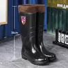 Botas de lluvia cálidas para hombre, botas de pesca de moda, botas de lluvia de seguridad para obras de construcción, zapatos impermeables de media caña para hombre, botas de goma largas y cortas para mujer