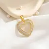 Accesorios para joyería DIY venta caliente transfronteriza collar con colgante de corazón de colores circón microincrustado accesorios de diseño de nicho mujeres