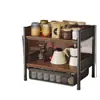 Organizador multifuncional de capas para cocina del hogar, caja de almacenamiento de escritorio, estante mágico de escritorio, port snacks y vasos para mesa de comedor