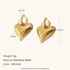 Brincos Tridimensionais Europeus e Americanos Transfronteiriços Simples e Doces, Brincos com Pingente de Coração Brilhante Banhados em Aço Inoxidável 18K para Mulheres com um Toque de Luxo