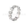 Estilo Frío Sin Decoloración Acero de Titanio Calado Circunferencia Anillo Sonriente Acero Inoxidable Anillo de la Suerte Sonriente Oro de 18K