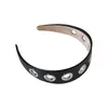 Faixa de Couro Personalizada de Aba Larga, Doce e Descolada, Novo Estilo, Faixa de Metal Simples Vazada Estilo Punk, Acessório de Cabelo, Adorno de Cabeça