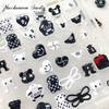 Cuentas sueltas de aleación con forma de oso de viento, estilo fragante, serie en blanco y negro, para collar, pulsera y accesorios hechos a mano