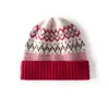Novedad Otoño e Invierno Atmósfera Retro Jacquard Nórdico Cálido Sombrero Cúpula Lana Tejida Gorro Frío Mujer Sombrero de Cachemira
