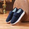 Zapatos de Algodón Nuevos para Personas de Mediana Edad y Mayores, Pantuflas Exteriores de Algodón Antideslizantes de Suela Gruesa con Velcro, Tacón de Bolso, Zapatos Peludos de Boca Profunda para Interiores para Parejas
