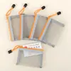 Bolsa de Viaje Portátil de Malla de Doble Capa para Pasaporte y Cosméticos, Porta Tarjetas, Funda Protectora para Cables de Datos, Tarjeta de Identificación y Cosméticos