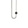 Collar de plata de ley 925 con cara sonriente y esmalte negro para mujer, estilo industrial, cadena lateral de plata lisa, cadena gruesa, collar sonriente de nicho, blogger