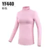 Pgm Camiseta Base Nueva de Golf para Mujer Otoño e Invierno Cuello Alto Manga Larga Top Cálido para Mujer Forro Cepillado