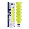 Badminton durável rei petecas de nylon 6 peças pacote de 12 competição treinamento plástico interno externo à prova de vento inquebrável amarelo-branco