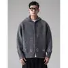 Jaqueta Cardigan com Capuz Suéter de Tricô Masculino Botão Macio Preguiçoso Alto Padrão Outono e Inverno Suéter Comércio Exterior Atacado Transfronteiriço