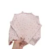 Camiseta básica de abrigo para niña para otoño e invierno, top interior versátil de cuello semi-alto con bordes rizados, camiseta para niñas