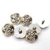 Estilo fragante pequeño de alta gama flor rosa botón de plástico tridimensional abrigo ropa zapatos y sombreros accesorios de ropa botones decorativos