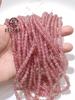 Pulseira de Cristal de Morango Natural com Três Círculos para Mulheres, Contas de Transferência Rosa Flor de Pessegueiro, Cristal de Gelo, Pulseira Super Sete Círculos, Presente