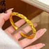 Tienda de Oro Mismo Estilo Arena Dorada Campana Ruyi Pulsera de Bendición para Mujer Nuevo Estilo Chino Abierta Ajustable Pulsera Versátil Venta al por Mayor